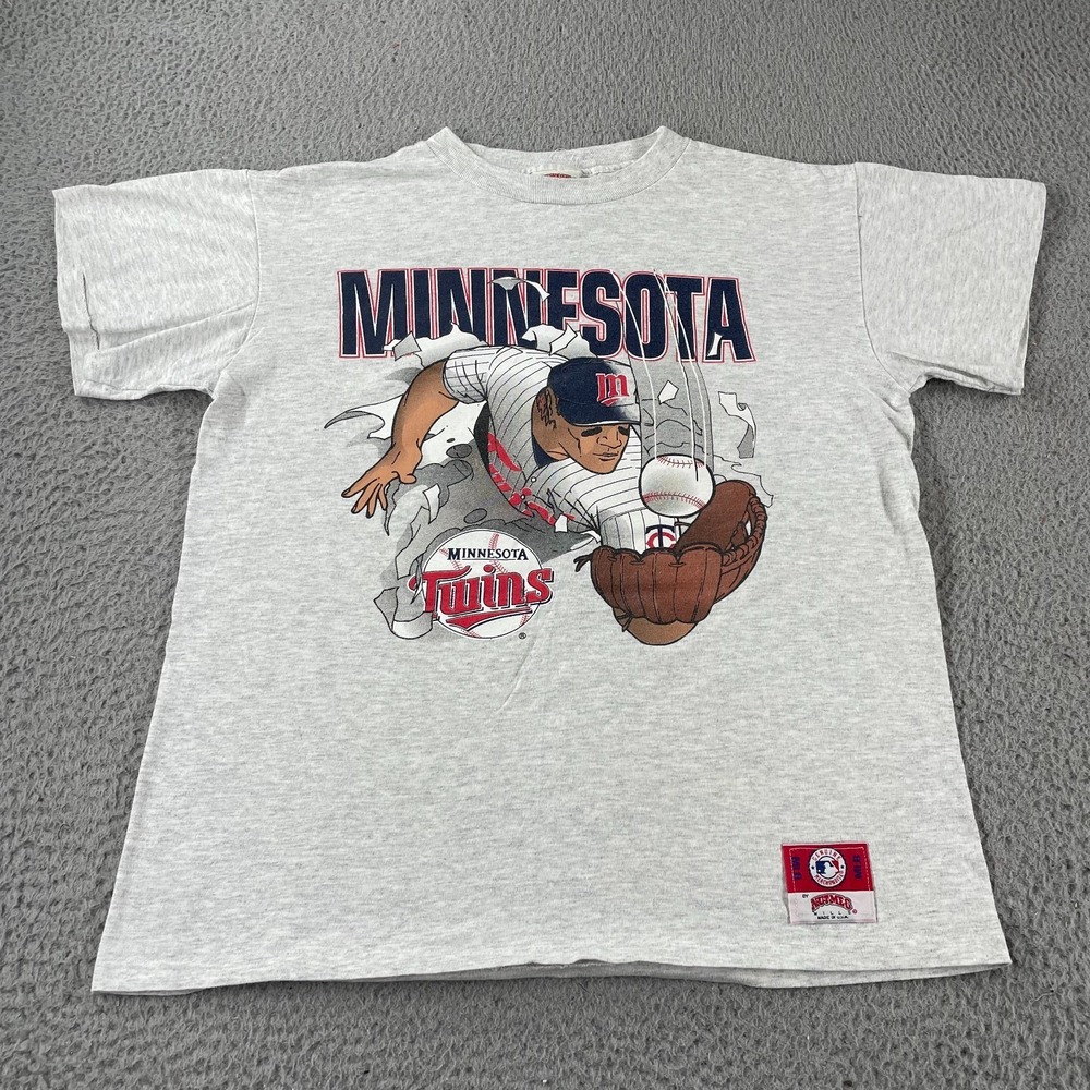 VTG 90s Minnesota Twins T Shirt MLB Baseball Jumbo Double Sided Graphic Fits M